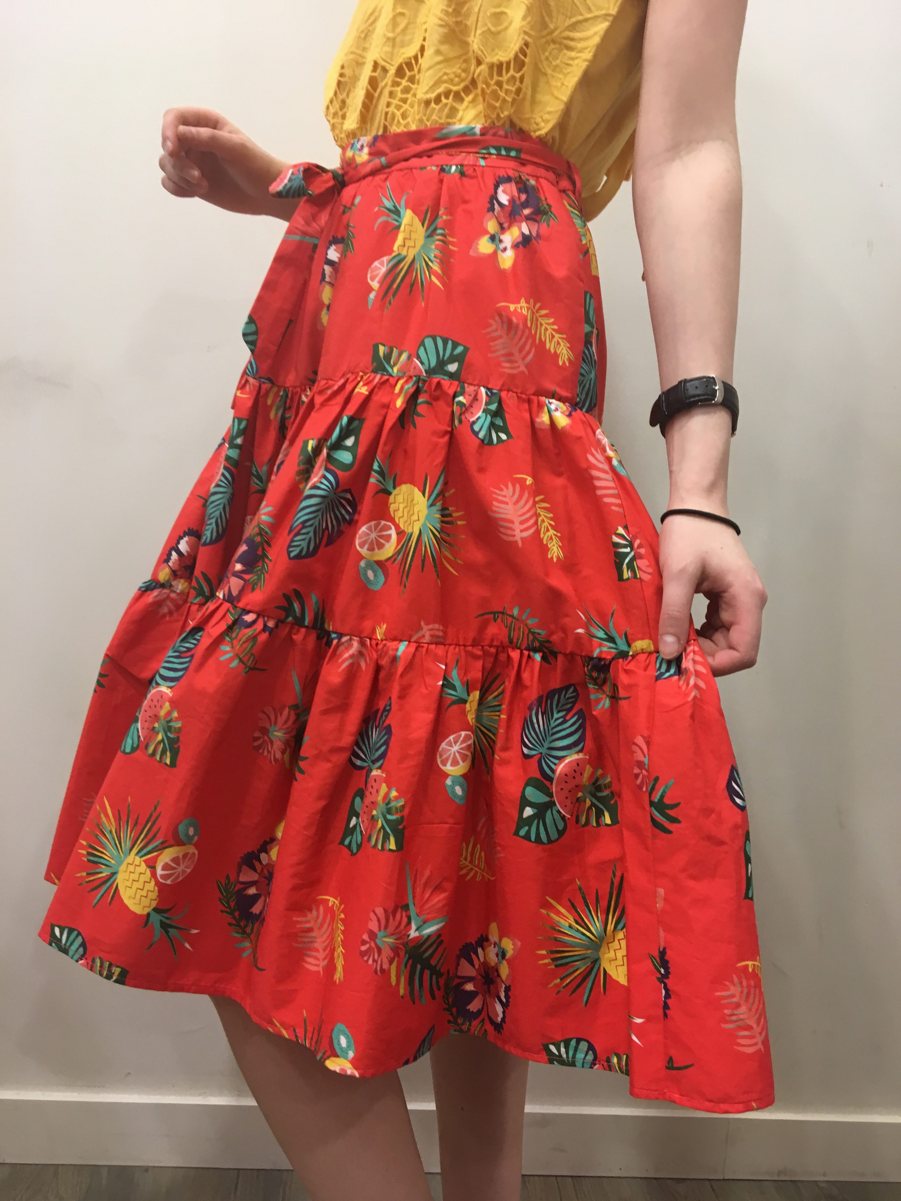 Jupe midi imprimée NAF NAF