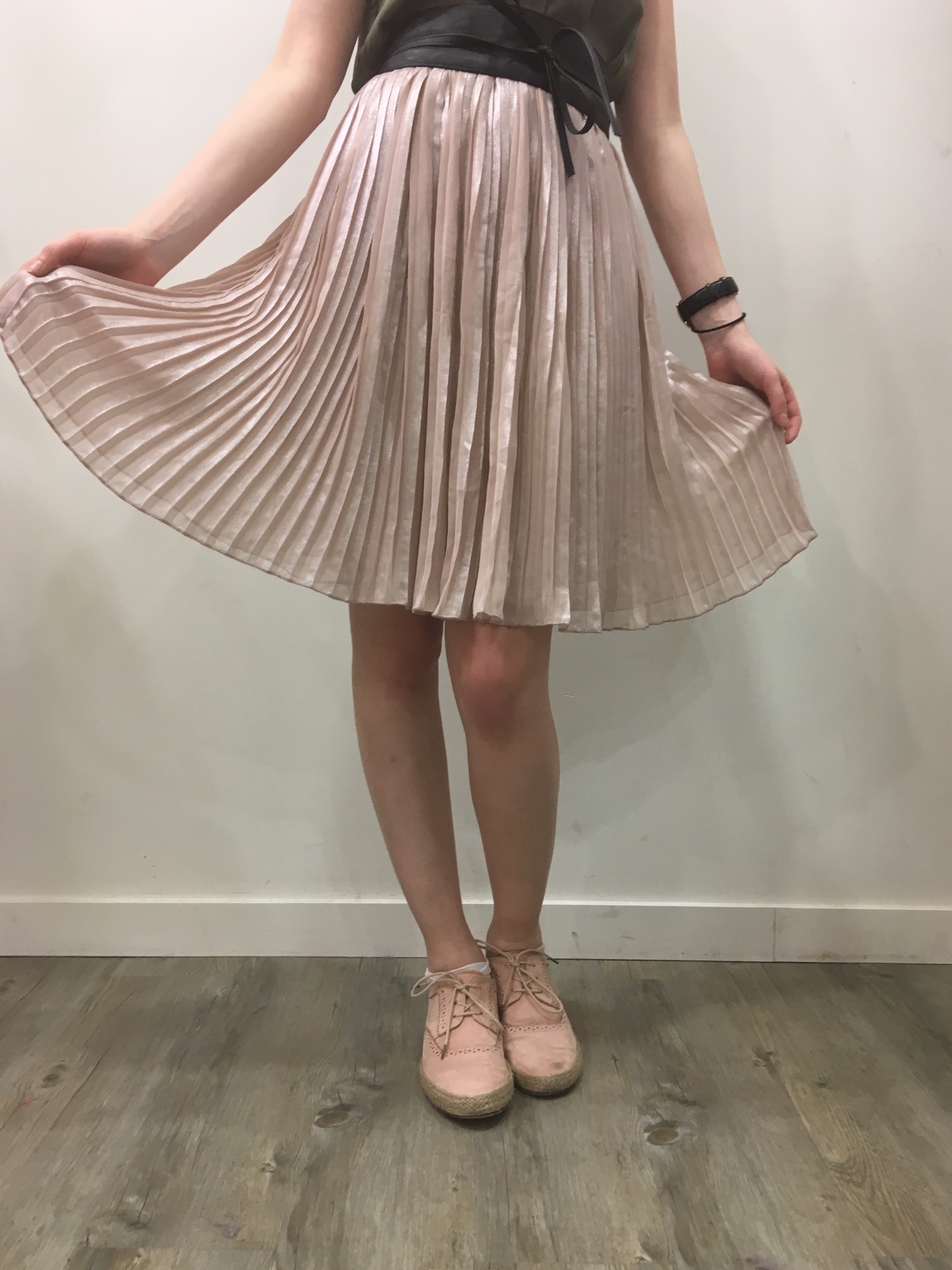 Jupe plissée métalisée