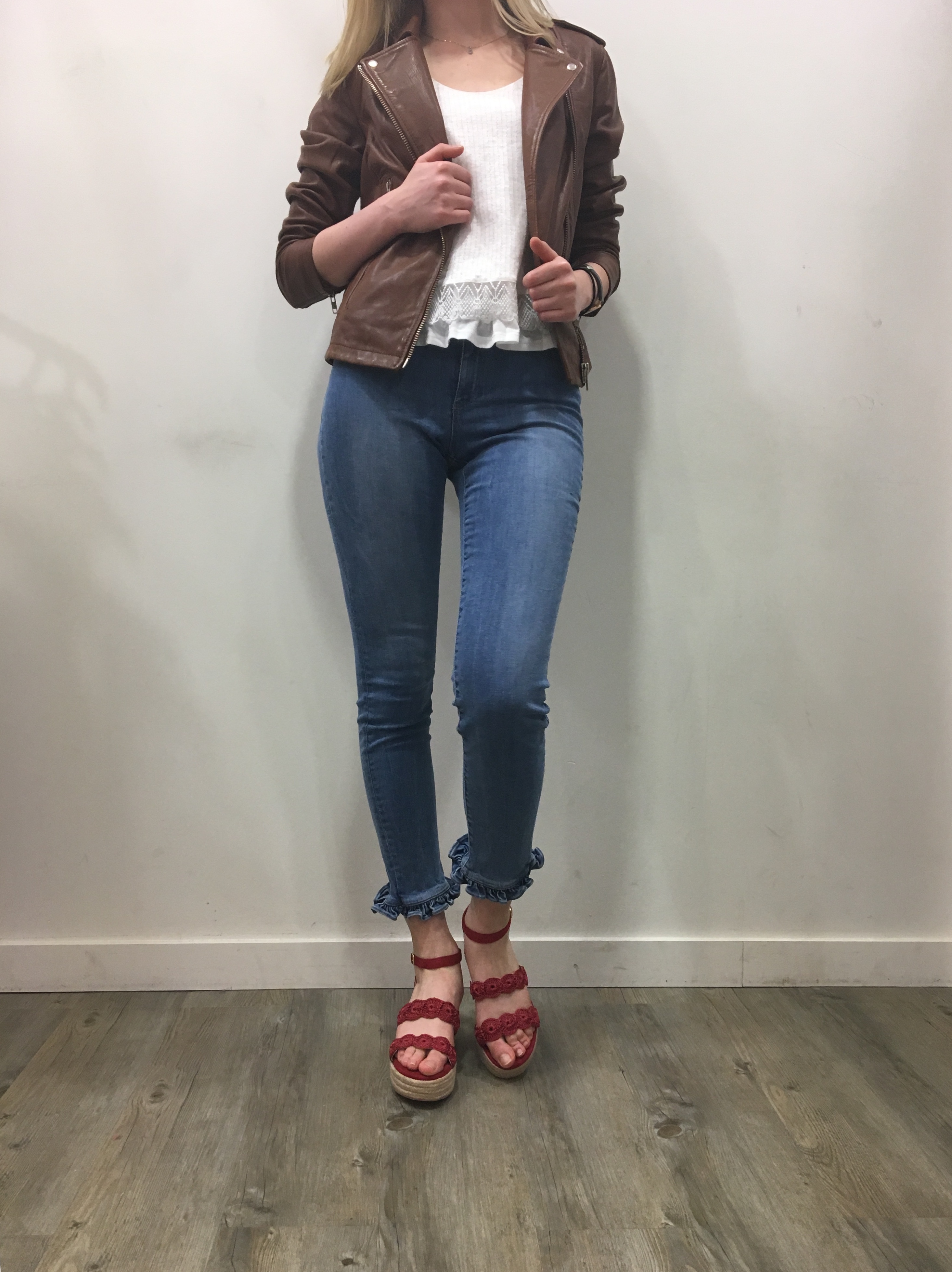 Lin, jean et cuir NAF NAF