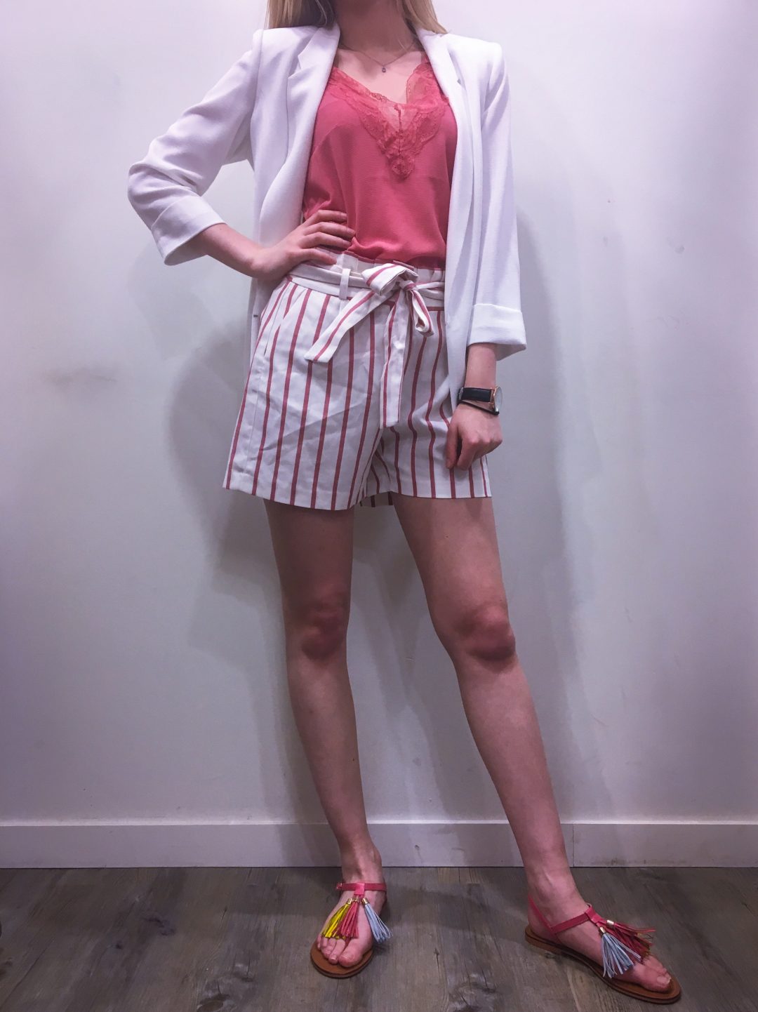 Short en lin et dentelle de pêche NAF NAF