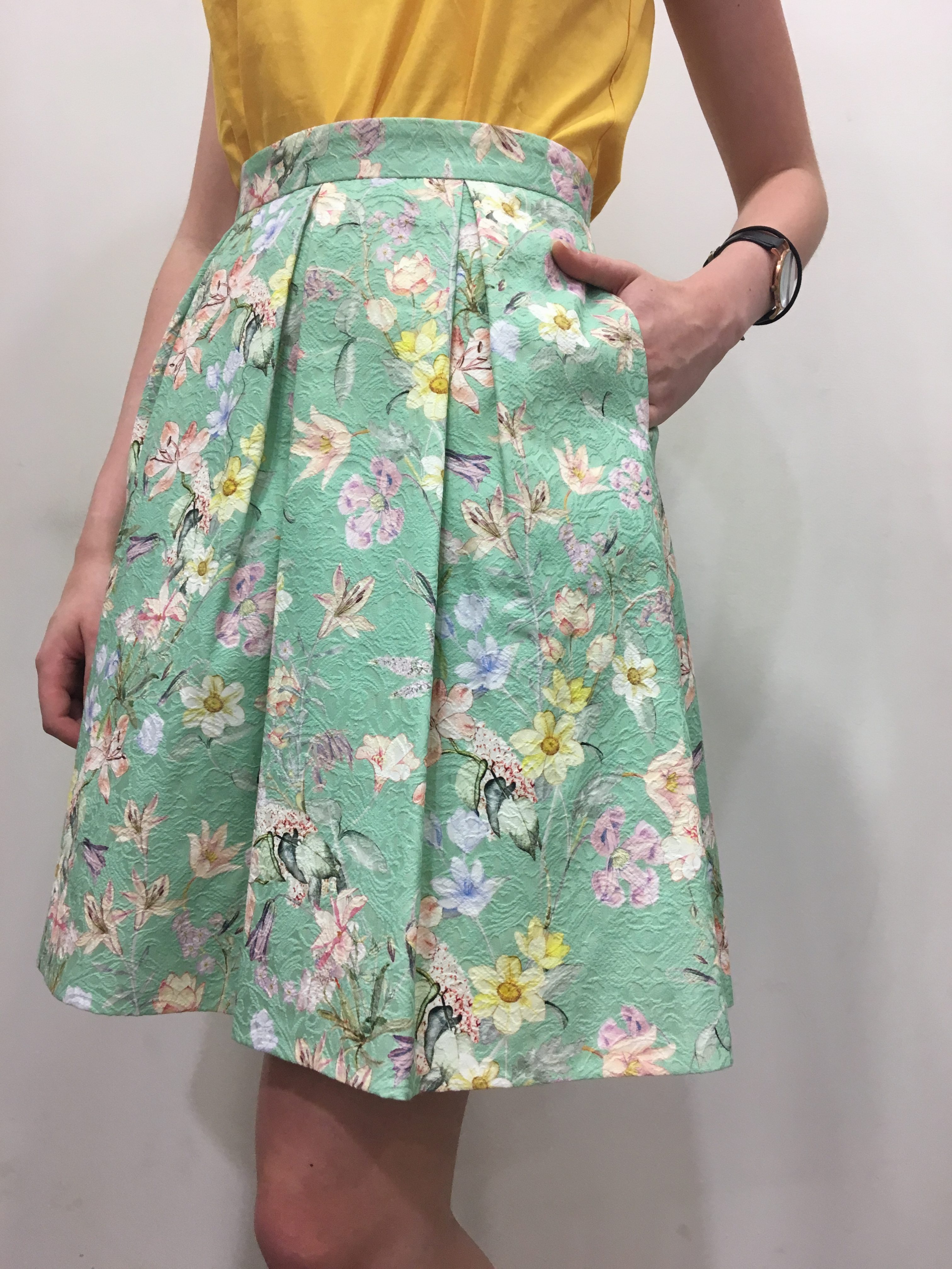 Jupe corolle à fleurs