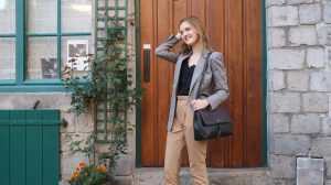 Pantalon droit camel