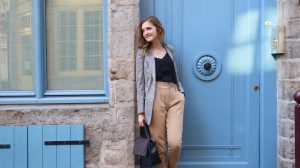 Veste tailleur à carreaux